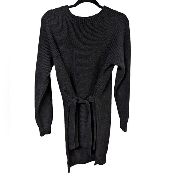 Athleta Sporty Cozy Chic Athleisure Long Sleeve Dress Black Size Medium - Picture 3 of 8